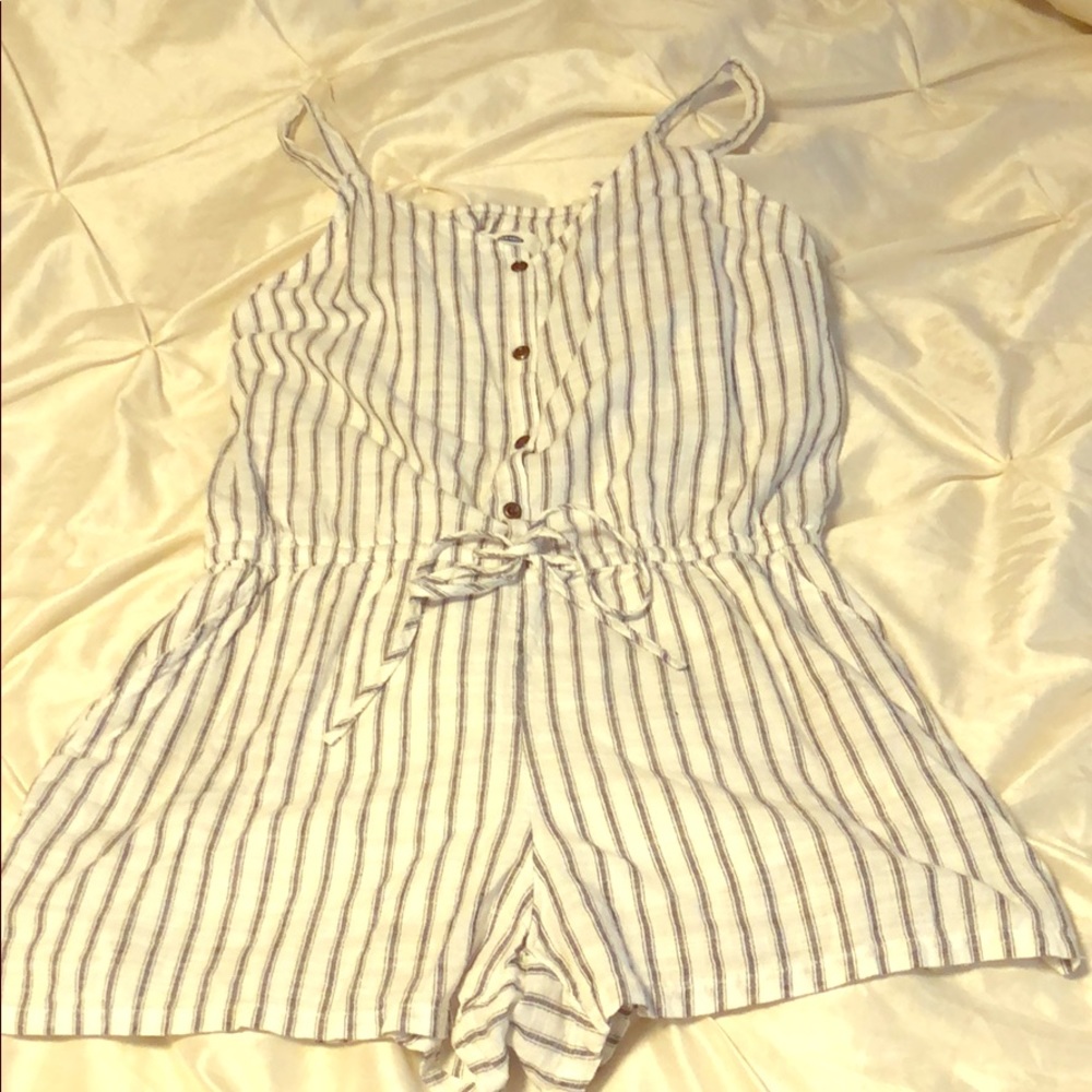White & Blue striped Old Navy Romper